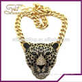 2016 New fashion enamel leopard head pendant necklace